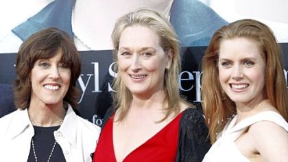 Screenwriter-director Nora Ephron, left, and "Julie and Julia" co-stars Meryl Streep and Amy Adams in 2009.