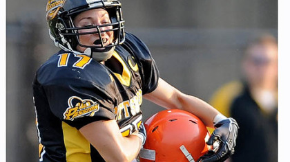Rachel Wojdowski, a Bethel Park and NYU grad, traded professional basketball in Europe for pro football back home in Pittsburgh.