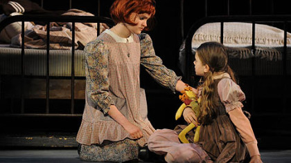 Johanna Loughran, left, as plucky orphan Annie and Felicia Niebel as Molly in Pittsburgh CLO's "Annie" at the Benedum Center through July 8.