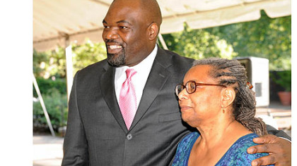 Dr. Eric Asongwed and Janice Parks.