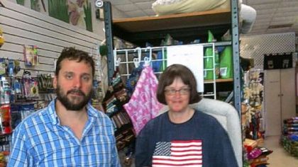 Brad Scheidmantel, manager, and Ginny Smiley, owner of Smiley's Pet Pad in Shadyside.