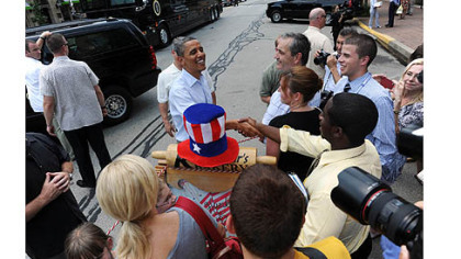 President Obama greets people in Beaver County.