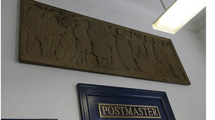 The "Treaty of William Penn and the Indians" by Mildred Jerome hangs in the lobby of the Turtle Creek post office.