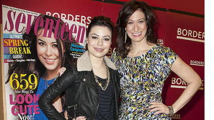 Miranda Cosgrove, left, and Ann Shoket Editor-in-chief of Seventeen magazine.