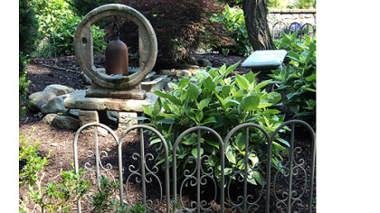 Gary Dinsel built all of the stonework in his garden.