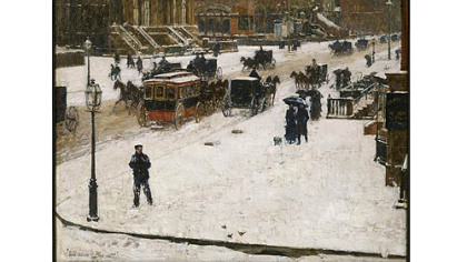 "Fifth Avenue in Winter," by Childe Hassam.