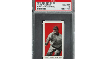 This 1910 Honus Wagner baseball card was found in the attic of a house in Defiance, Ohio. The best of the bunch are expected to bring a total of $500,000 when they are sold at auction in August during the National Sports Collectors Convention in Baltimore.