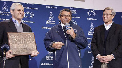 Penn State President Graham Spanier, Athletic Director Tim Curley and late head football coach Joe Paterno.