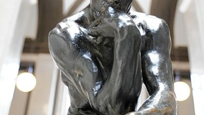 The Thinker bronze cast sculpture is seen at the Rodin Museum in Philadelphia.