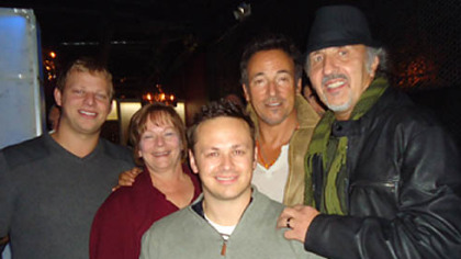 Mike DeSimone, Patti DeSimone, Adam DeSimone, Bruce Springstein, Joe Grushecky at their concert after party