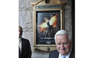 Governor Tom Corbett at the special preview screening of "The Dark Knight Rises".