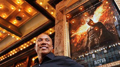 Hines Ward at the Byham Theater before a special preview screening of "The Dark Knight Rises", which was partially filmed in Pittsburgh.