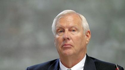 Penn State University President Rodney Erickson at the July 13 board of trustees' meeting.