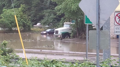 Flooding at the intersection of Rt. 88 (Library Road) and McNeilly Road.