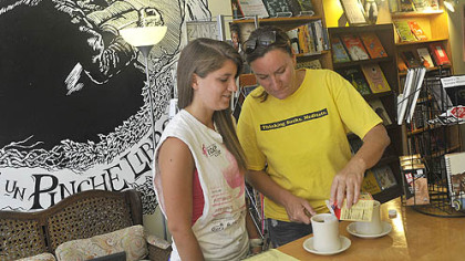 Michelle Rua and her daughter Casey chose The Big Idea Bookstore & Cafe over a national chain yesterday when they wanted coffee. Both are from O'Hara.
