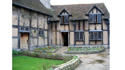 Back of Shakespeare's birthplace and the garden in Stratford-upon-Avon.