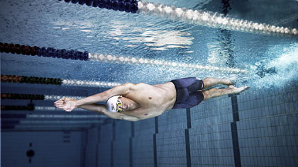 U.S. Olympic champion Michael Phelps uses gear from Speedo's Fastskin3 swimwear line.