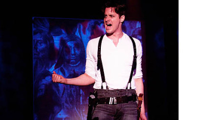 Heath Calvert plays a rock star version of Old Hickory in "Bloody Bloody Andrew Jackson."