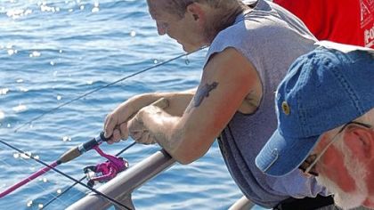 The O'Danny O took veterans perch fishing during a recent therapeutic boat trip.