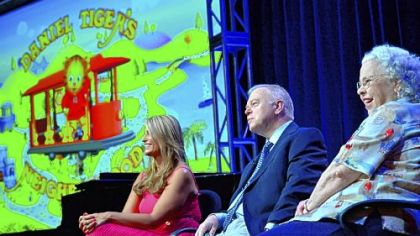 "Daniel Tiger's Neighborhood" executive producers Angela Santomero and Kevin Morrison were joined by Joanne Rogers, widow of Fred Rogers, to discuss the new series that debuts Sept. 3 on PBS
