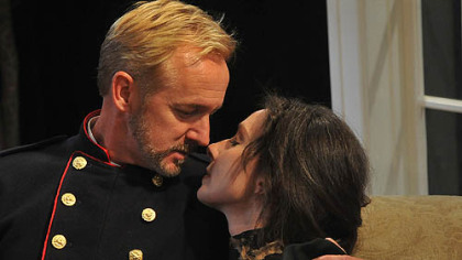 David Whalen, as Vershinin in Chekov's play "Three Sisters" with Allison McLemore, who plays Masha, July 10, 2012.