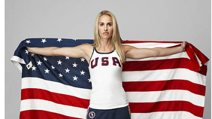 USA soccer player Heather Mitts in Ralph Lauren apparel.