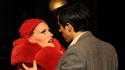 Liz Callaway as faded film star Norma Desmond and Matthew Scott as writer Joe Gillis share a dramatic moment in Pittsburgh CLO's "Sunset Boulevard."