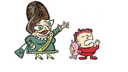 A Sophie Masloff look-alike is featured as the mayor in "Stop Thief!"