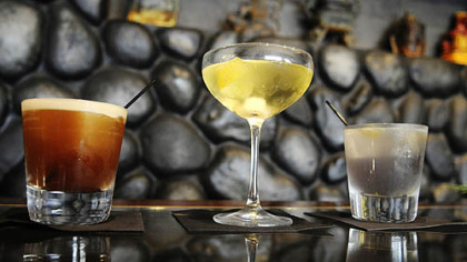 Offer You Can't Refuse, Fussy Monk, and Variation cocktails prepared by Soba bar manager Rob Hirst.