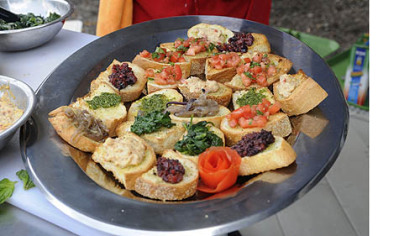 Chef Angelo Galioto's bruschetta, made outside in Buhl Community Park in front of the Children's Museum on the North Side.
