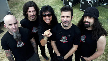 Anthrax -- Scott Ian, left, Frank Bello, Joey Belladonna, Charlie Benante and Rob Caggiano.