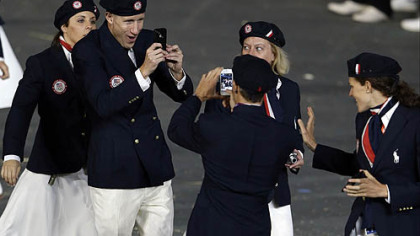 U.S. athletes walk in a parade during the Opening Ceremony at the 2012 Summer Olympics, Friday, July 27, 2012, in London.