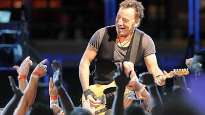 Bruce Springsteen performs during the "Working on a Dream" tour at Mellon Arena in May 2009.