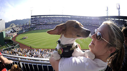 Kate Lederman of Shadyside with Eddie Tuesday at PNC Park.