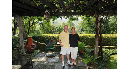 Jim and Mary Beth Crawford of Banksville, winners of the spring Great Gardens competition, Small Garden Category.