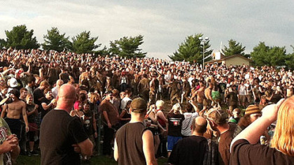 The mudpit in the crowd at the Rockstar Energy Mayhem Festival.