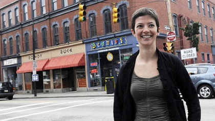 Anne Marie Toccket, director of the Pittsburgh Hostel Project, has been planning for the site above Beehive coffee shop on East Carson Street.
