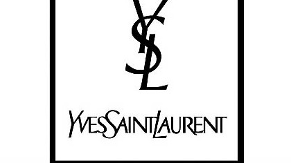 The Yves Saint Laurent logo, prior to the name change ordered by new artistic director Hedi Slimane.