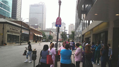 Police and emergency responders blocked off Market Square because of a suspicious package.
