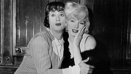 Marilyn played Sugar Kane Kowalczyk in Billy Wilder's "Some Like It Hot" (1959), voted the funniest American movie of all time by the American Film Institute, with Tony Curtis.
