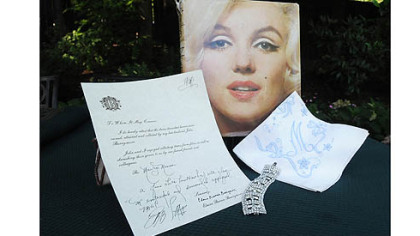 A handkerchief once owned by Marilyn Monroe and its certificate of authenticity are some of the movie memorabilia owned by Marian Ungar Davis of Wilkins.