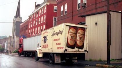 A Yuengling delivery truck outside the brewery in Pottsville, Pa.