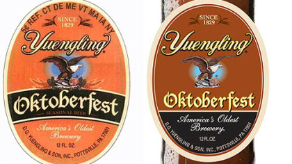 The beer maker's version of the label would place the word "Oktoberfest" in a slightly curved box, according to a copyright infringement lawsuit filed last week, while Adam J.  D'Addario's version places it on a straight line.