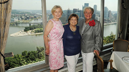 Clare Donahue, guild president Norma Sobel and Maryann Boehm