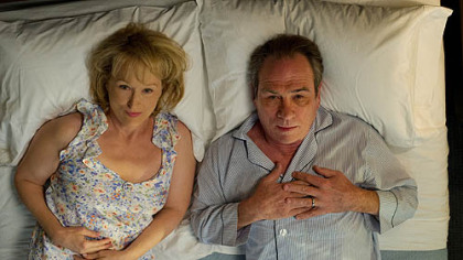Meryl Streep plays a woman who tries to rekindle her marriage by taking her husband, portrayed by Tommy Lee Jones, to an intensive counseling session in "Hope Springs."