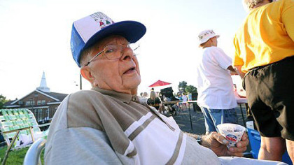 Rocky Todesco, 88, founder of the Fawcett Plan Task Force, was honored for more than 20 years service to the nights out.