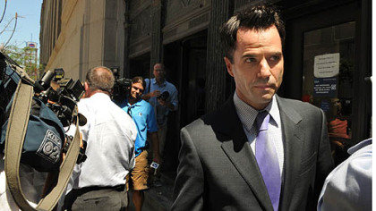 City of Pittsburgh Solicitor Daniel D. Regan leaves after talking to the media following the Jordan Miles verdict.