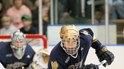 Christian Hanson, a Peters Township High School and University of Notre Dame graduate, is anxious to get back on the ice after getting his wrist cut by a skate in the AHL in February.