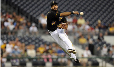 The Pirates' Pedro Alvarez throws out the Dodgers' Matt Kemp in the first inning Tuesday night at PNC Park.