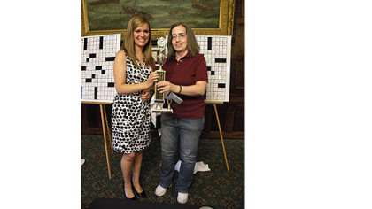 Organizer Rachel Colangelo and winner Roberta Strauss.